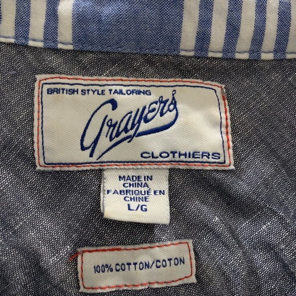Grayer’s Blue Striped Button-Up - Picture 3 of 3
